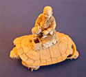 Japanese ivory ornament of Urashima Taro - Forani Turtle Collection