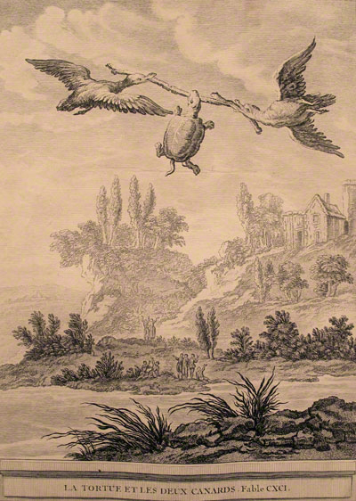 La Fontaine's Tortoise and Two Ducks - Forani Collection